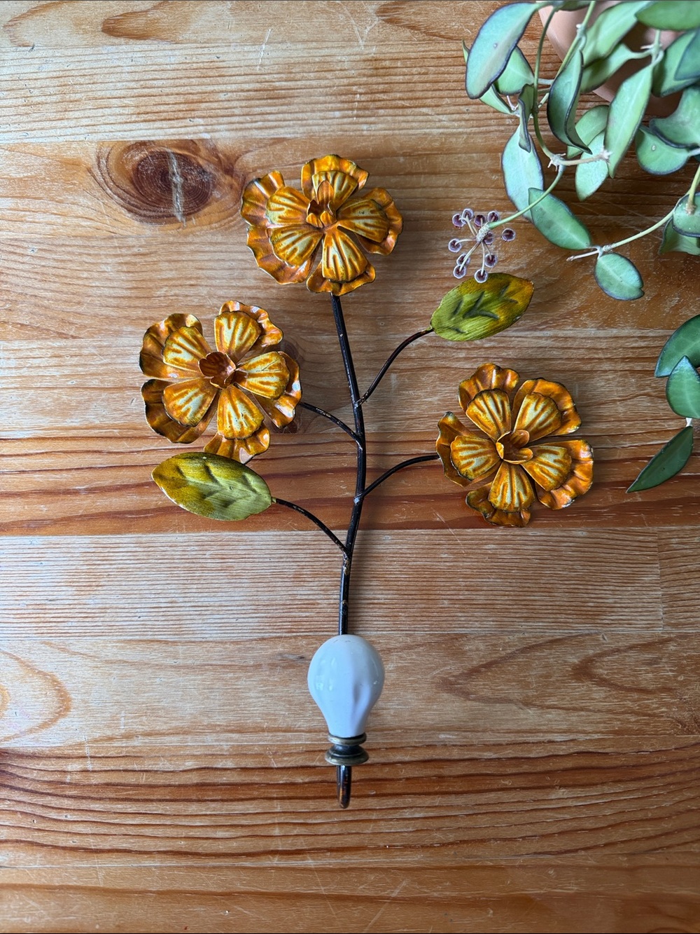 Vintage Metal Floral Wall Hook
